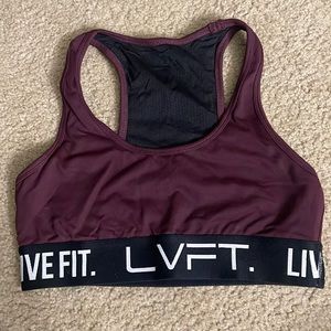 LIVE FIT MAROON SPORTS BRA